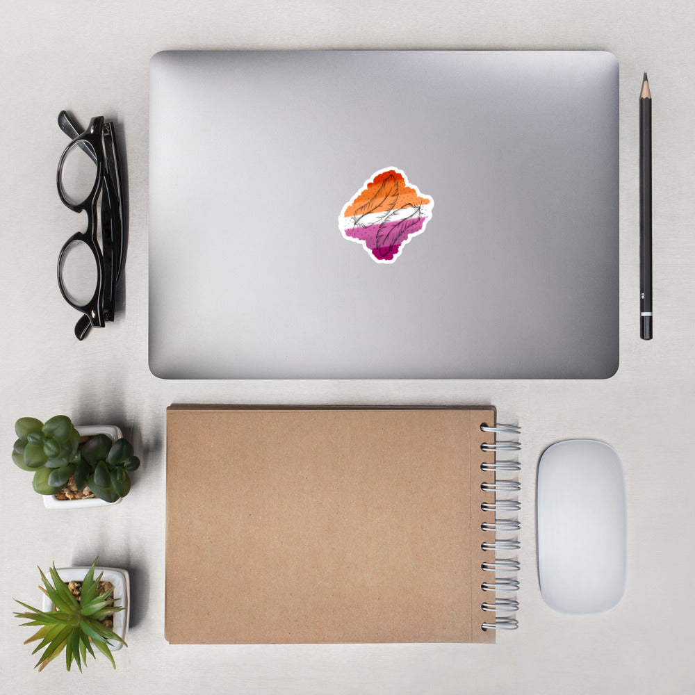 Lesbian Feathers Bubble-free stickers