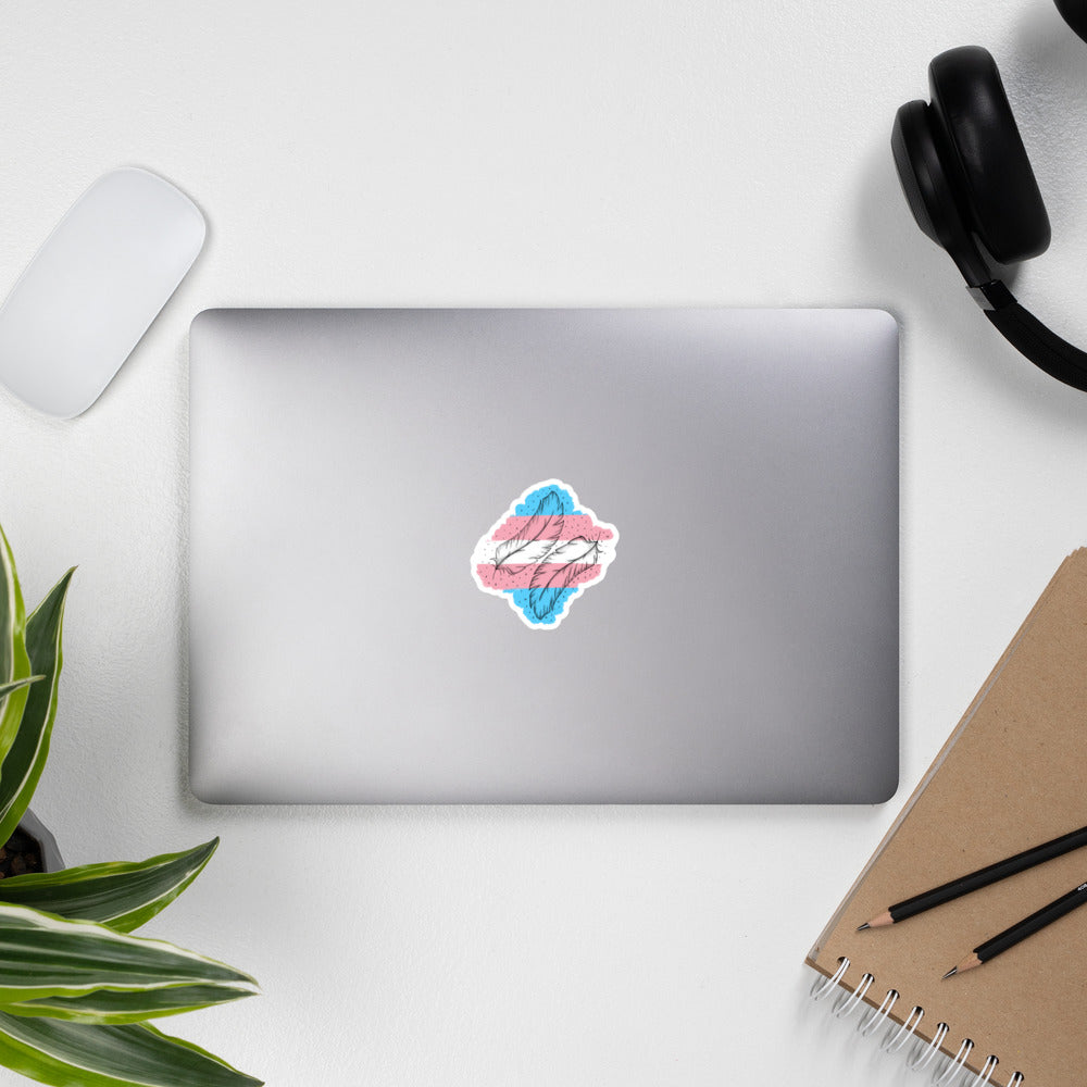 Trans Feather Bubble-free stickers