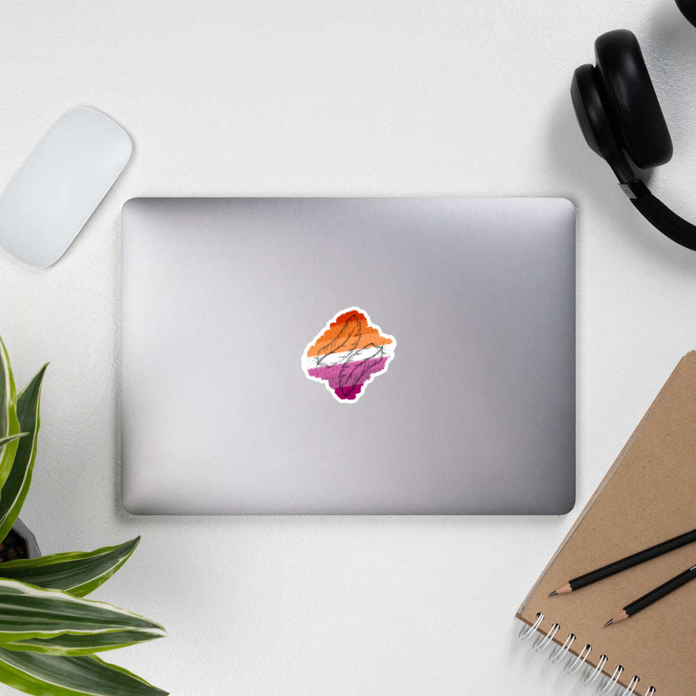 Lesbian Feathers Bubble-free stickers
