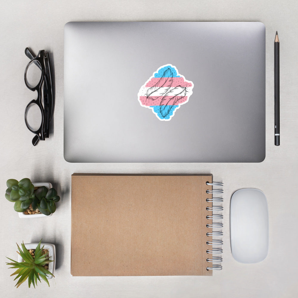Trans Feather Bubble-free stickers