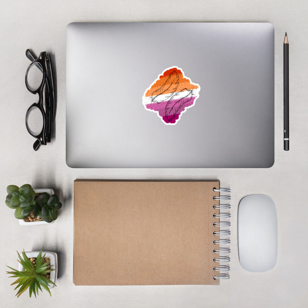Lesbian Feathers Bubble-free stickers
