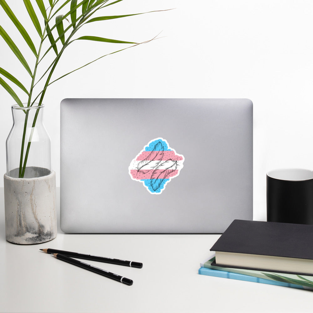 Trans Feather Bubble-free stickers