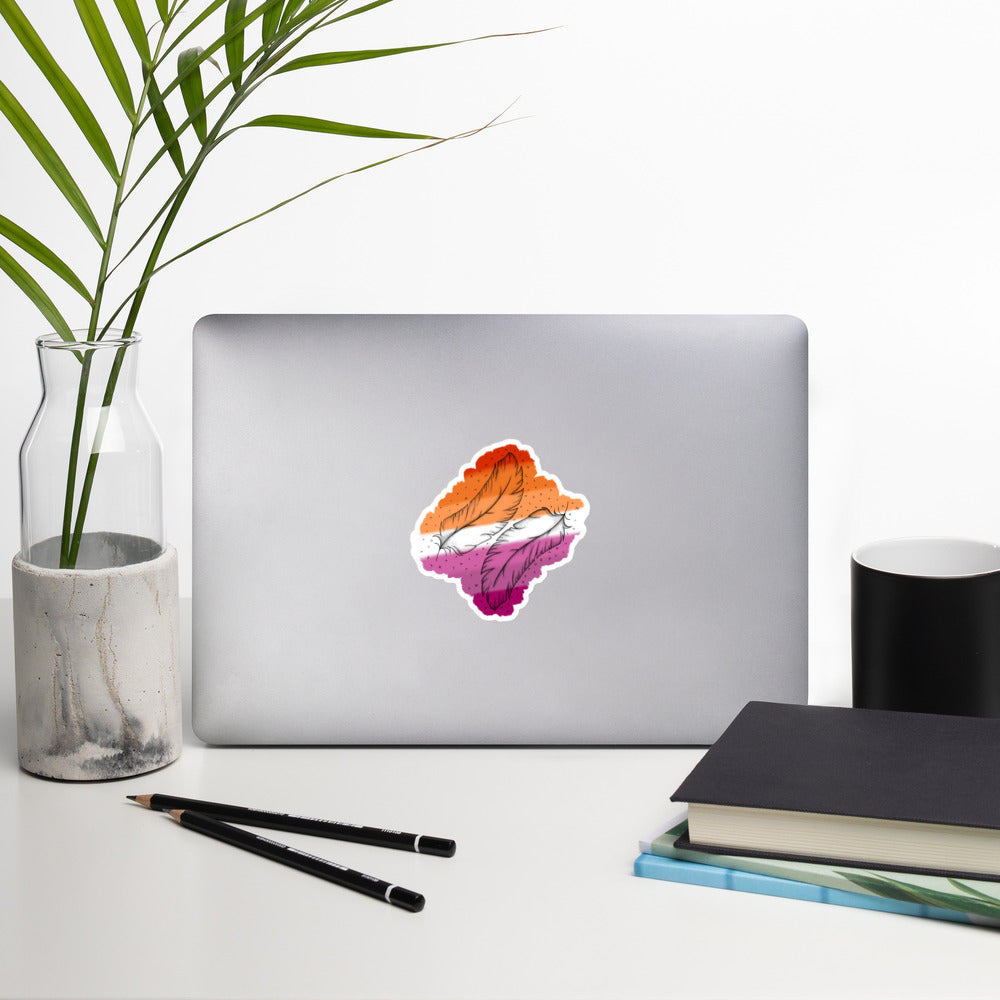 Lesbian Feathers Bubble-free stickers