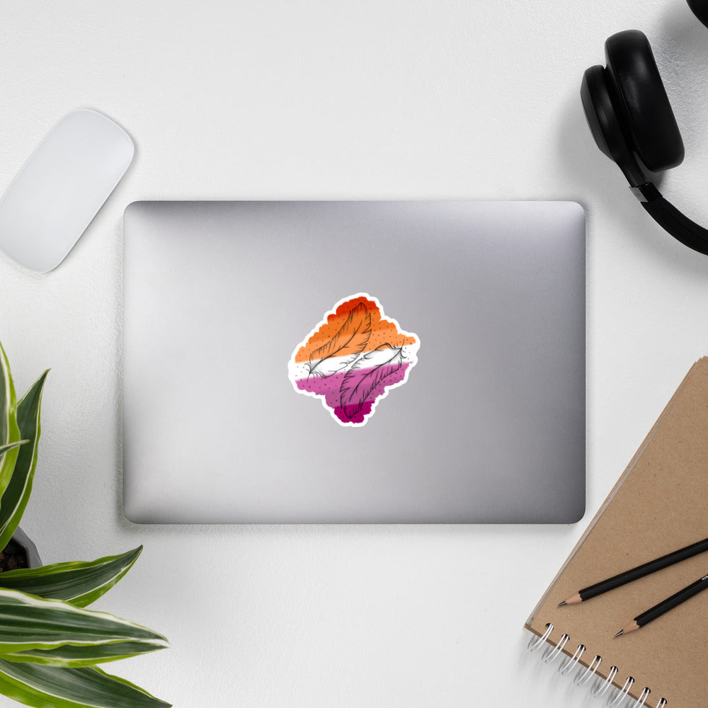 Lesbian Feathers Bubble-free stickers