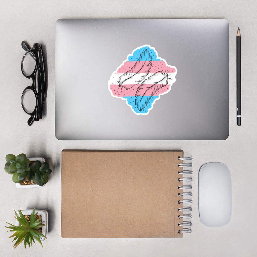 Trans Feather Bubble-free stickers