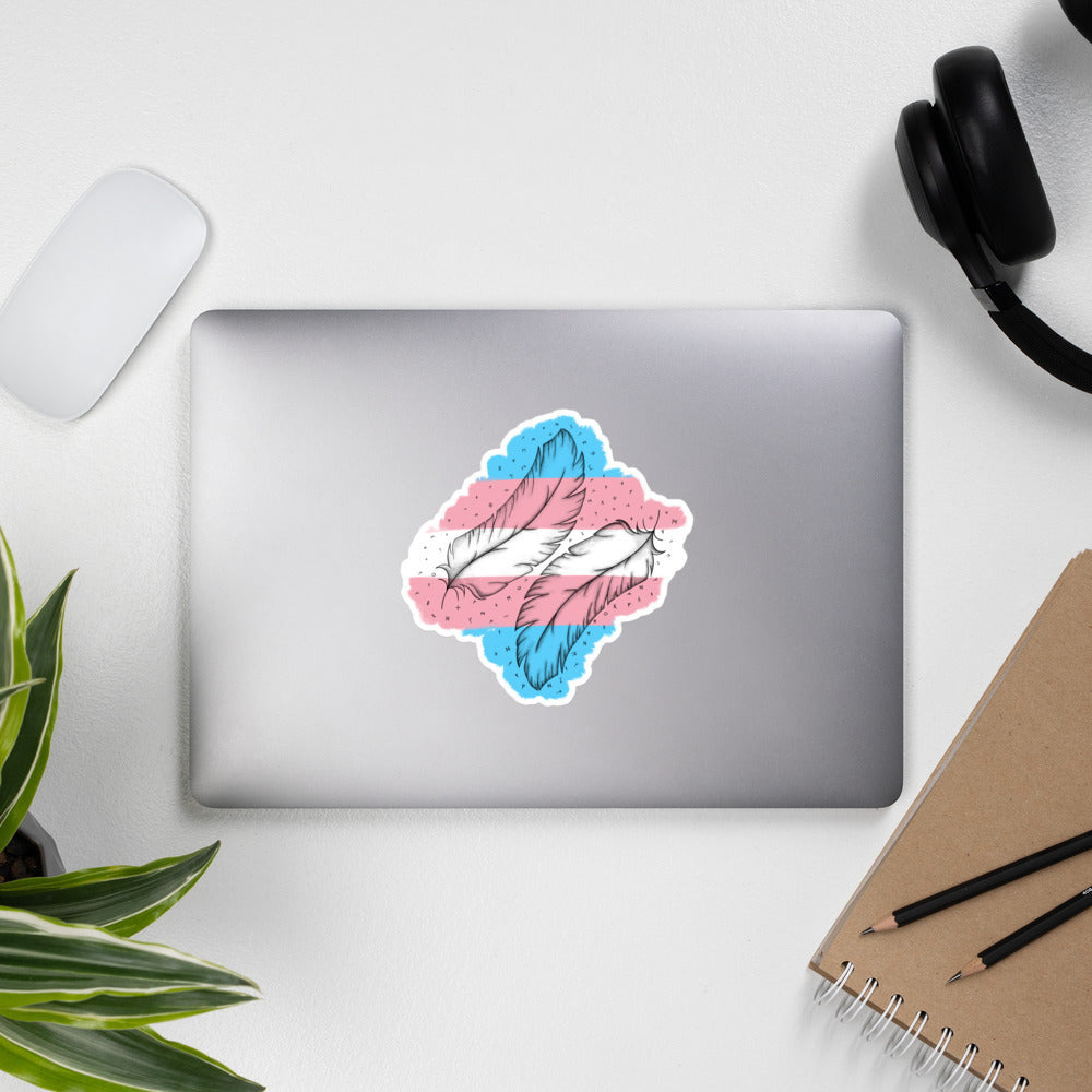 Trans Feather Bubble-free stickers