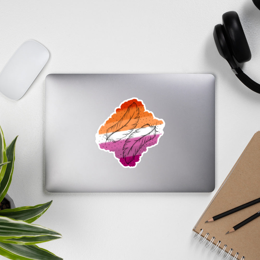 Lesbian Feathers Bubble-free stickers
