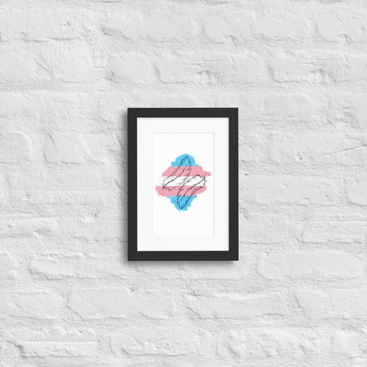 Transgender Feather Matte Paper Framed Poster