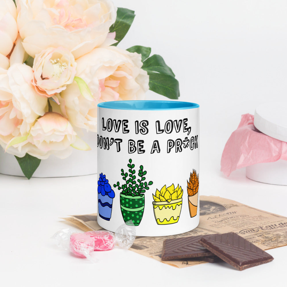 Love is Love, don't be a pr*ck colour mug