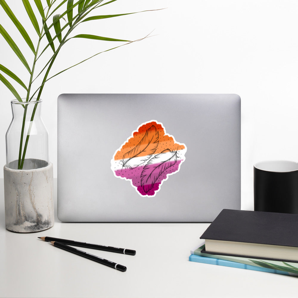Lesbian Feathers Bubble-free stickers