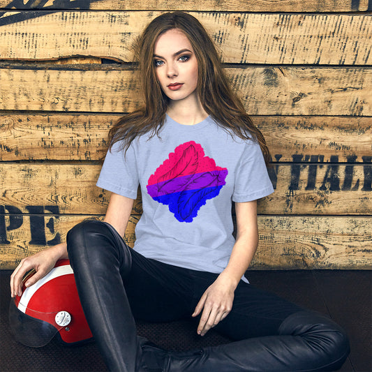 Bisexual Pride T-Shirt – Bi Flag Feather Graphic Tee | LGBTQ+ Unisex Queer Pride Shirt